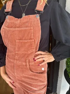 Damen Kord Latzhose Jungsuit Herbst Winter Freizeit Einfarbig Taschen Latzhosen Stilvoll