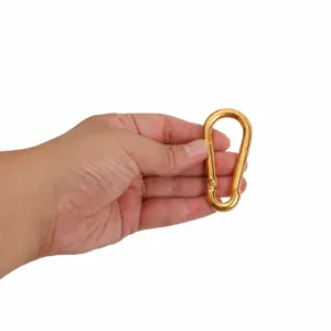 Goldfarbiger Nr. 6 Karabinerhaken Federclip fuer Outdoor Camping und Taschenbefestigung
