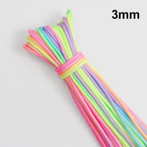 3mm colorful paracord rope details, DIY bracelet weaving cord and jewelry making material.