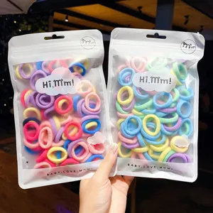 Koreaanse Stijl Meisjes Elastische Haarbanden Niet Beschadigende Handdoek Stof Kleine Haarelastiekjes Voor Kinderen Haaraccessoires Veelkleurig