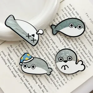 Cute Sacabambaspis cartoon hair clips in funny expressions for girls
