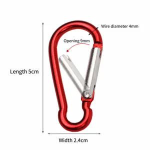 Aluminium Legierung Feder Karabinerhaken 5# Klettersteig Clip 5cm Outdoor Zubehör.