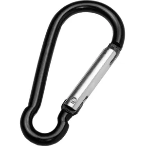 Schwarzer Aluminium Karabinerhaken in Kürbisform für DIY Schlüsselanhänger Rucksack.