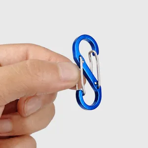 Aluminum S-shaped carabiner dual spring clip keychain outdoor camping climbing hook