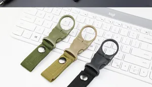 Outdoor webbing water bottle holder tactical strap buckle portable hiking clip hook.