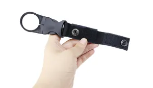 Outdoor tactical webbing water bottle holder strap clip for hiking and camping gear details.