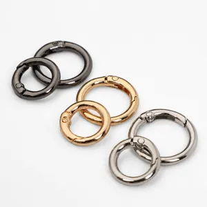 Anneaux ronds ouverts a ressort en metal pour sacs, porte-cles et divers accessoires DIY.