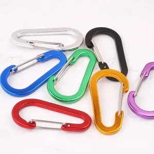 Aluminum alloy gourd carabiner keychain hooks set, colorful outdoor camping hardware.