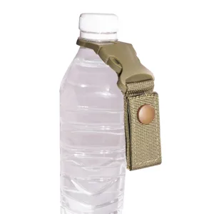 Tactical webbing water bottle holder strap, portable outdoor camping climbing buckle clip.