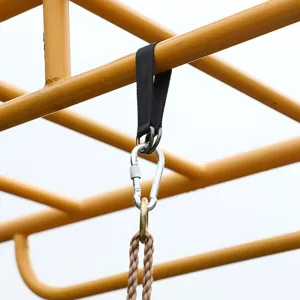 Outdoor swing hanging strap set with carabiner durable polyester connector for fitness equipment