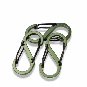 S-shaped aluminum alloy carabiner double ring buckle bag chain adjuster keychain tool