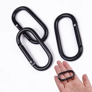 Mousqueton ovale en alliage d'aluminium solide pour sac à dos et équipement escalade.