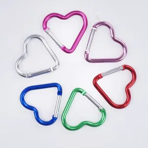 Aluminum Alloy Heart Shape Carabiner Keychain Clip Cute Love Hook For Outdoor Travel Backpacking