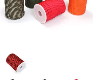Rotoli di paracord multifunzionali da 4 mm a 7 trefoli per campeggio all'aperto e fai da te.