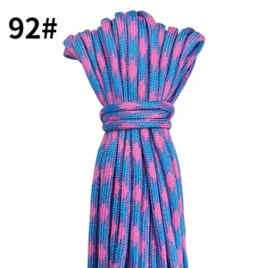 Detailed closeup of the pink and blue 4mm paracord bundle, showing clear woven texture.