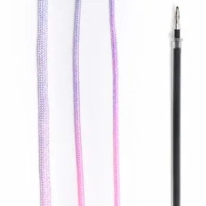 Gradient paracord bracelet DIY craft string with 2mm, 3mm, and 4mm size comparison display.