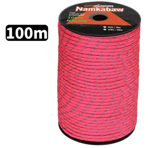 Detailed view of the 4mm 7-strand reflective paracord spool, 100m nylon camping rope.