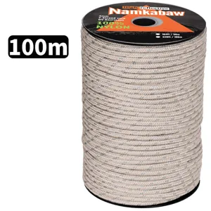 Detail shot of 4mm 7-strand reflective paracord spool, high visibility nylon rope.