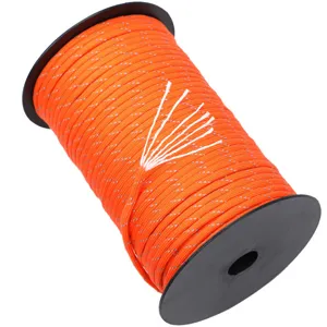 Ανακλαστικό σχοινί paracord 7 κλώνων 50μ πορτοκαλί για σκηνή κάμπινγκ επιβίωση εξοπλισμός