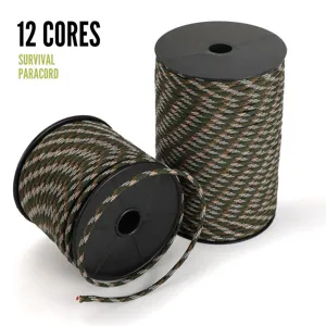 12 Kern Outdoor Overlevingsparacord Multifunctioneel Gevlochten Nylon Koord Met Vislijn En Was Touw Voor Kamperen Wandelen