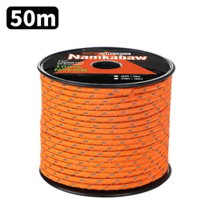 Reflective paracord 4mm 7-strand camping tent rope 50m durable nylon outdoor survival cord