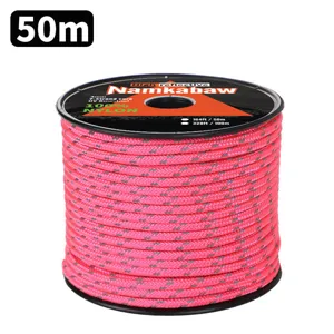 50m reflective paracord 4mm 7-strand nylon outdoor camping tent guyline cord roll