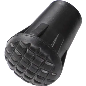 Schwarzer Gummi Wanderstock Spitzen Protektor rutschfeste langlebige Gehstock Fußmatte.