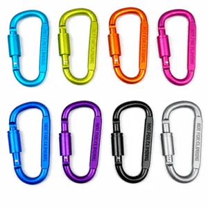 Aluminum Carabiner D-Shaped Heavy Duty Wire Gate Clip Outdoor Camping Hiking Backpack Keychain Locking Hook