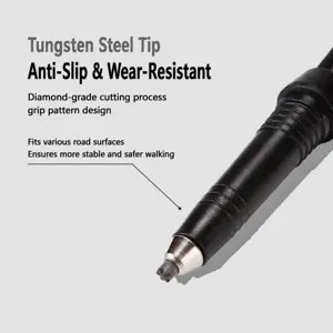 Outdoor trekking pole tungsten steel tip close-up durable anti-slip hiking walking stick