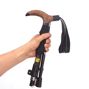 Faltbarer 5-teiliger Trekkingstock Tragbarer Aluminium Wanderstock mit ergonomischem Korkgriff