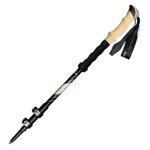 Ultralight 7075 aluminum alloy outdoor trekking pole with cork grip, adjustable hiking stick.
