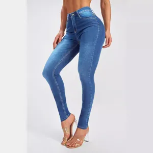 Women high waist skinny stretchy denim jeans casual fashion trousers spring new style