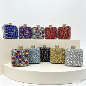 Luxury collection of colorful rhinestone evening clutch bags for weddings and parties