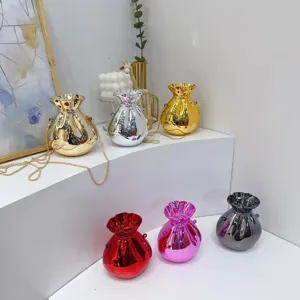 Acrylic Metallic Shine Lucky Bag Evening Bag For Women Mini Candy Color Chain Crossbody Bag Chic Trendy Party Clutch Bag