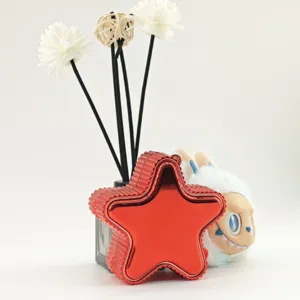 Fashionable shiny red star-shaped acrylic crossbody bag for women with metallic finish