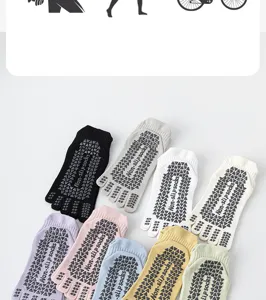 Women's non-slip five toe yoga socks breathable cotton pilates fitness sports socks
