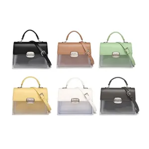 Nischen Design Casual Patchwork Klare Umhängetasche Mode Retro Transparente Gelee Handtasche Streetwear Kontrastnähte Schultertasche Für Damen