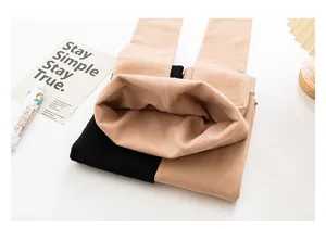 Leggings thermiques polaires automne hiver collants extensibles nude et noir pour femmes.