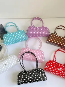 Korean Niche Polka Dot Underarm Bag PVC Jelly Shoulder Handbag For Women Sweet Trendy Summer Baguette Bag