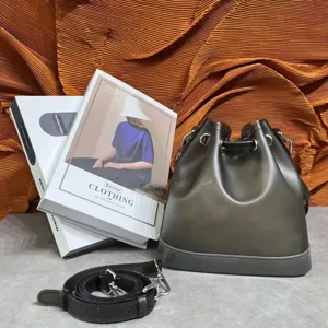 Premium frosted black TPU jelly bucket bag with shiny silver metallic hardware