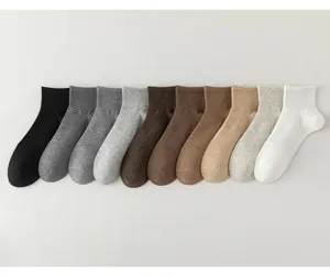 Chaussettes montantes unies homme en coton respirant absorbant la sueur 10 paires