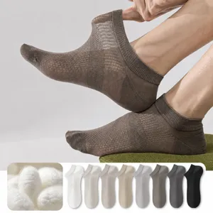 Herren Maulbeerseide Sommer Dünne Kurze Socken Atmungsaktiv Mesh Kühlung Deo Low-Cut Bootssocken Lässig Täglich