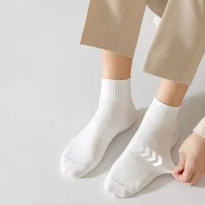 Chaussettes Mi-Mollet Business en Coton Couleur Unie pour Hommes Respirant Déodorant Confortable Décontracté