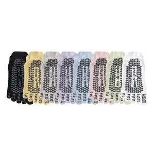 Women's Athletic Five-Toe Socks Thin Breathable Non-Slip Silicone Yoga Pilates Running Short Socks Cotton Blend