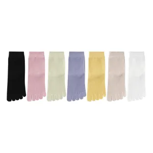 Damen reine Baumwolle Fünf-Zehen-Socken mittlere Röhre bunte sportliche atmungsaktive Socken