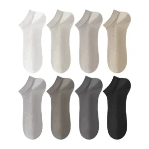 Herren Sommer Dünne Atmungsaktive Mesh Bootssocken Kühlende Deodorant Kurze Socken