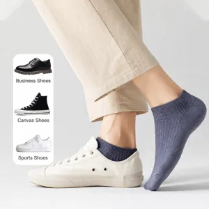 Chaussettes courtes unies homme été coton fin chaussettes invisibles respirantes casual