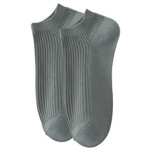 Chaussettes courtes côtelées unies d'été pour hommes, chaussettes invisibles fines et légères