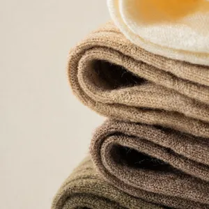 Womens thermal wool socks mid tube thick winter cozy twisted knit anti pilling main view