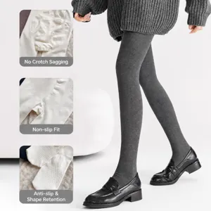 Collants femme polaire thermique gris taille haute push up hiver leggings vetement